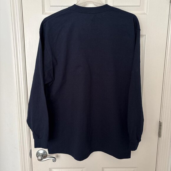 Beatles navy long sleeve band tee. Yellow Abbey Road silhouette graphic. - Picture 3 of 6